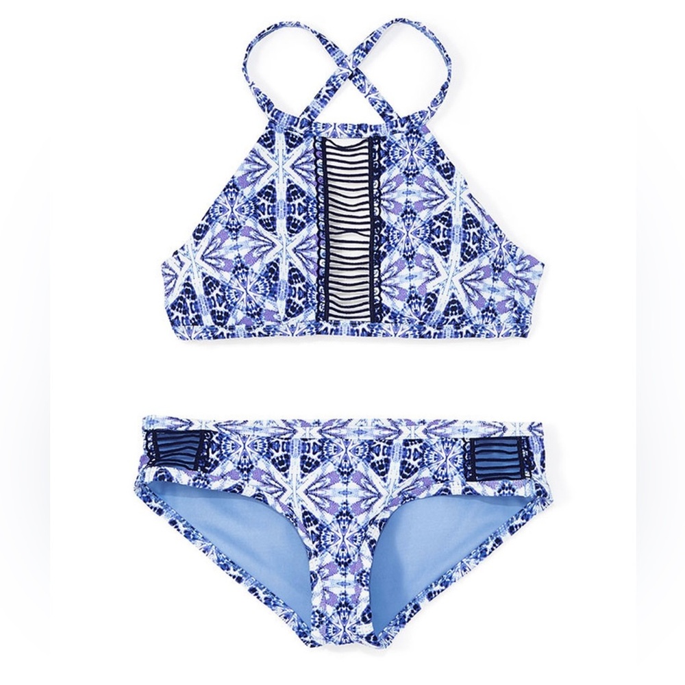 Adore Me Bikini in Blue and White Pattern